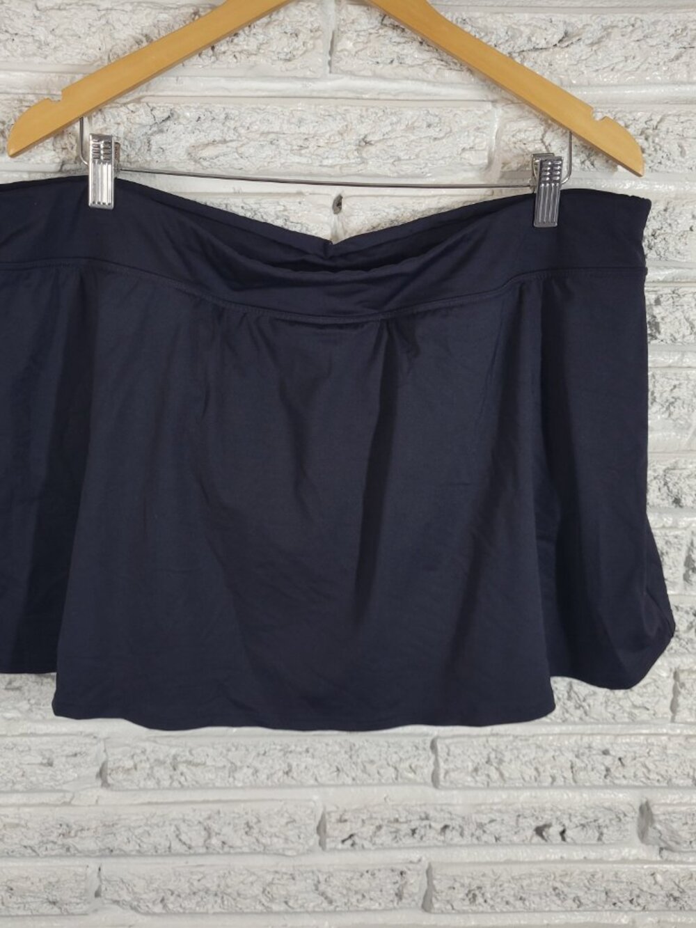 Lands' End Swim Skirt 20W Plus Black Solid Nylon Spandex Bottom Bathing BLA40E - Picture 6 of 8